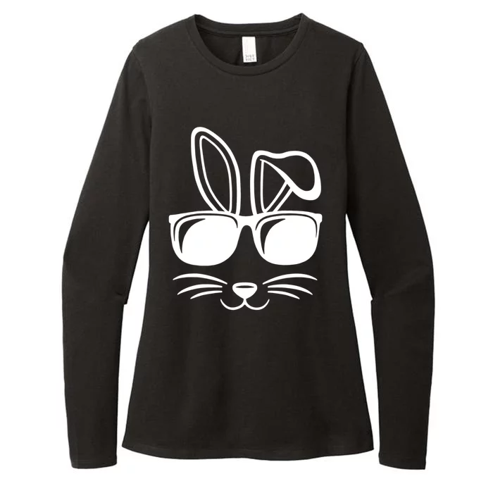 Bunny Face With Sunglasses Easter Day Womens CVC Long Sleeve Shirt