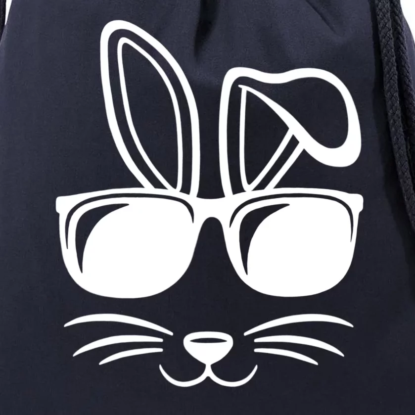 Bunny Face With Sunglasses Easter Day Drawstring Bag