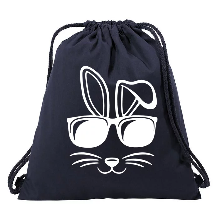 Bunny Face With Sunglasses Easter Day Drawstring Bag