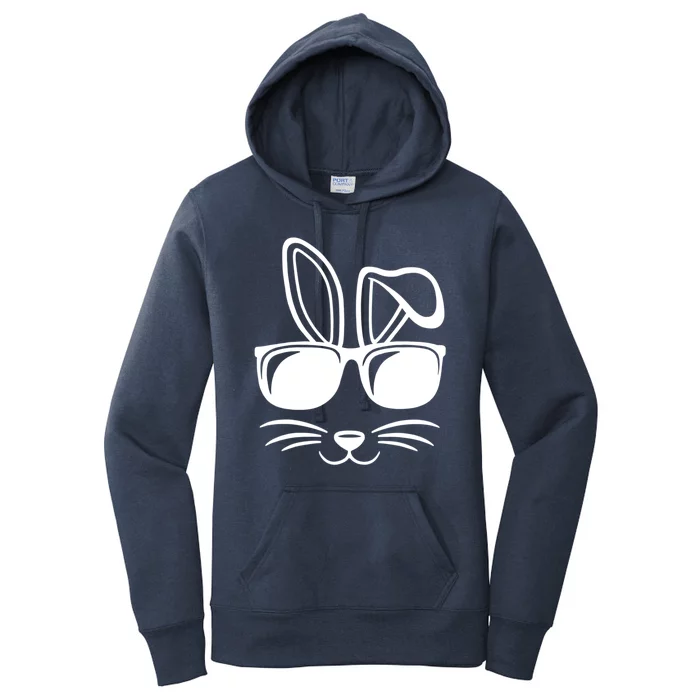 Bunny Face With Sunglasses Easter Day Women's Pullover Hoodie