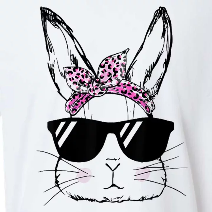 Bunny Face With Sunglasses Easter Day Sueded Cloud Jersey T-Shirt