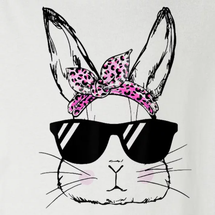 Bunny Face With Sunglasses Easter Day Toddler Long Sleeve Shirt