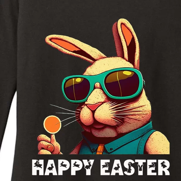 Bunny Face With Sunglasses funny Easter Day Womens CVC Long Sleeve Shirt