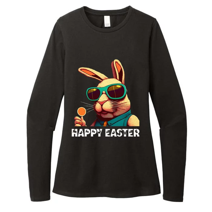 Bunny Face With Sunglasses funny Easter Day Womens CVC Long Sleeve Shirt