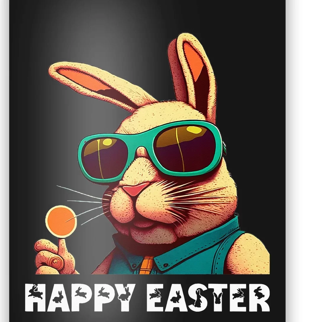 Bunny Face With Sunglasses funny Easter Day Poster