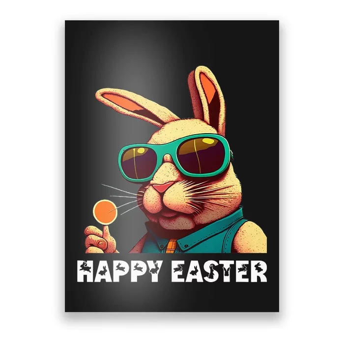 Bunny Face With Sunglasses funny Easter Day Poster