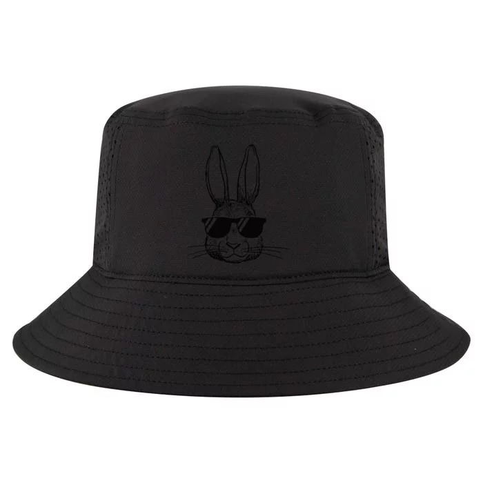 Bunny Face With Sunglasses For Easter Day Cool Comfort Performance Bucket Hat