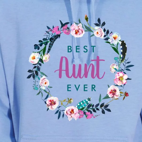 Boho Floral Wreath Best Aunt Ever Unisex Surf Hoodie