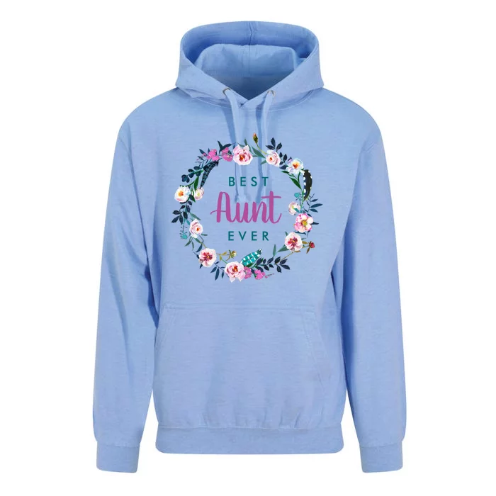 Boho Floral Wreath Best Aunt Ever Unisex Surf Hoodie