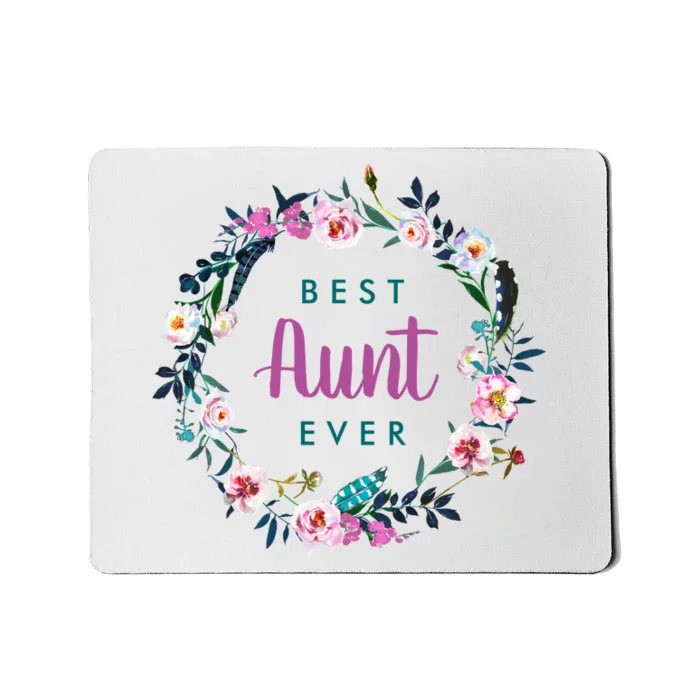 Boho Floral Wreath Best Aunt Ever Mousepad