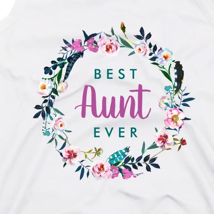 Boho Floral Wreath Best Aunt Ever Tank Top