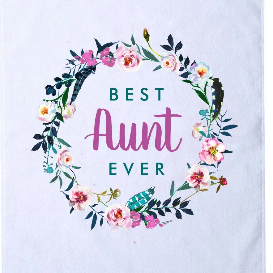 Boho Floral Wreath Best Aunt Ever Platinum Collection Golf Towel