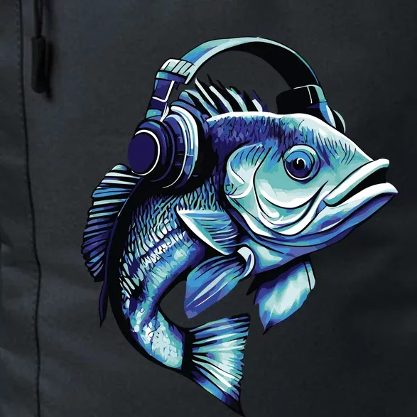 Bass Fish Wearing Headphones Daily Commute Backpack