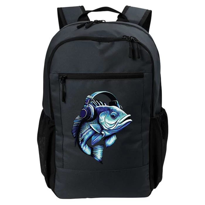 Bass Fish Wearing Headphones Daily Commute Backpack