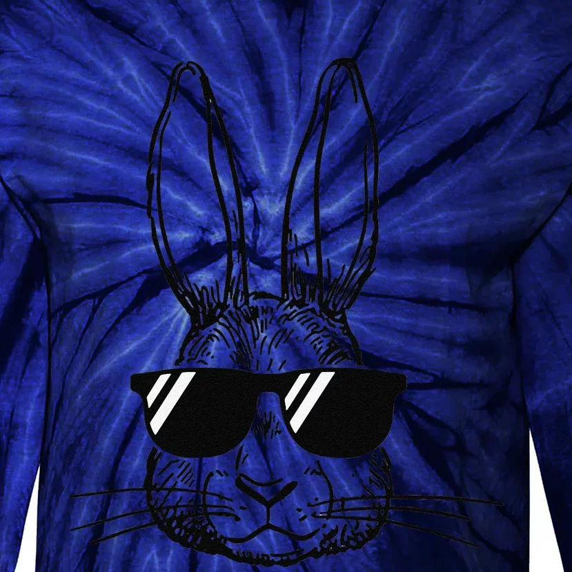 Bunny Face With Sunglasses Easter Day Gifts Tie-Dye Long Sleeve Shirt