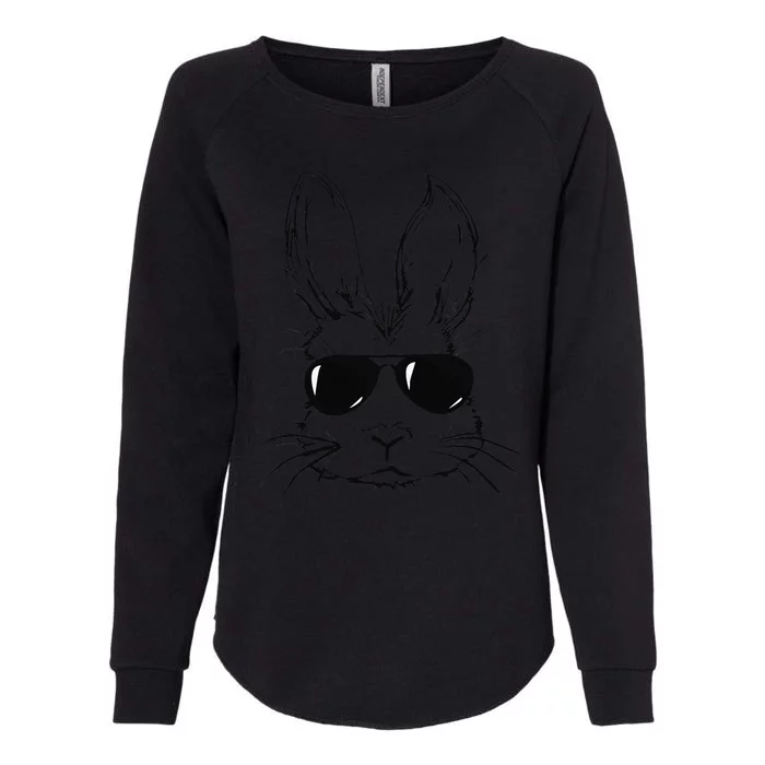 Bunny Face With Sunglasses Easter Day Womens California Wash Sweatshirt