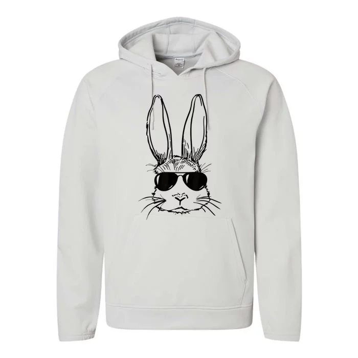 Bunny Face With Sunglasses For Boy  Kid Easter Day Performance Fleece Hoodie