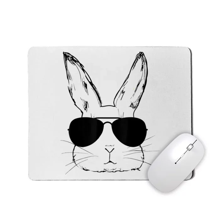 Bunny Face With Sunglasses Easter Day For Boy  Kid Mousepad