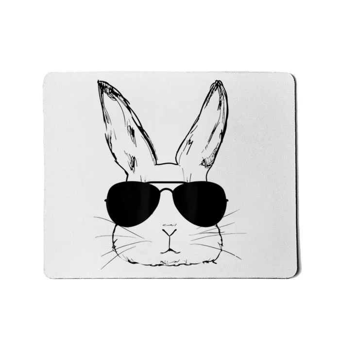 Bunny Face With Sunglasses Easter Day For Boy  Kid Mousepad