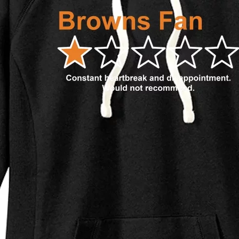 Browns Fan Would Not Recommend 1 Star Funny Women's Fleece Hoodie