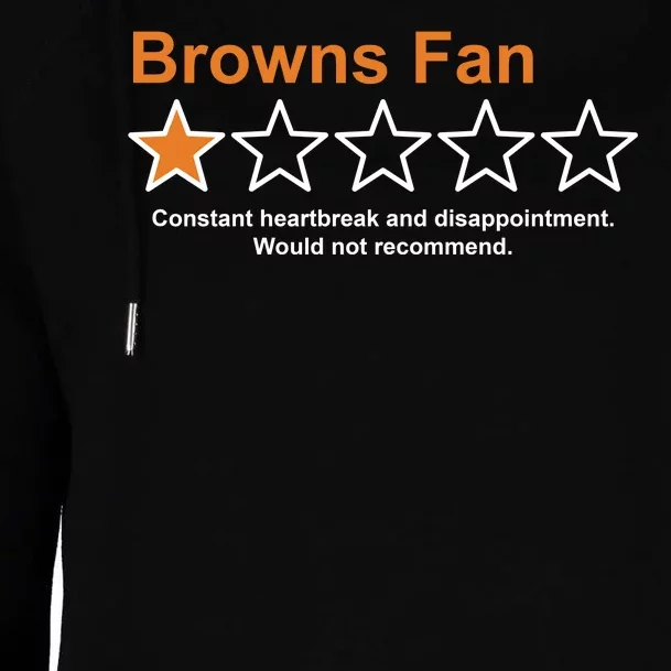 Browns Fan Would Not Recommend 1 Star Funny Womens Funnel Neck Pullover Hood