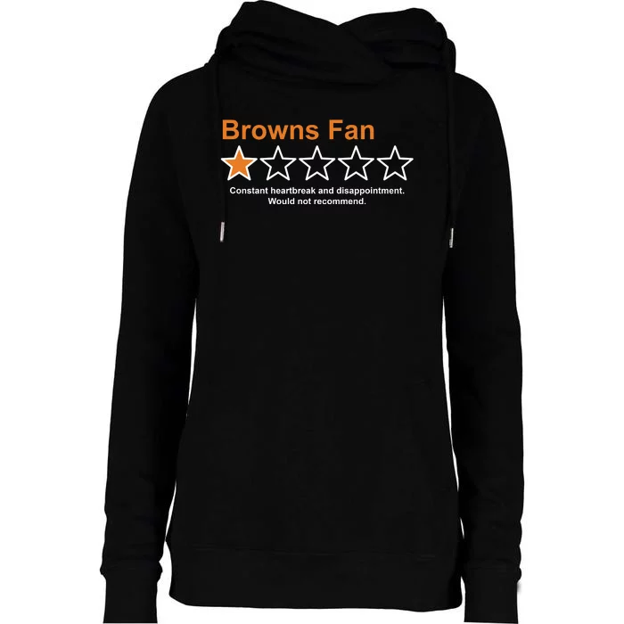 Browns Fan Would Not Recommend 1 Star Funny Womens Funnel Neck Pullover Hood