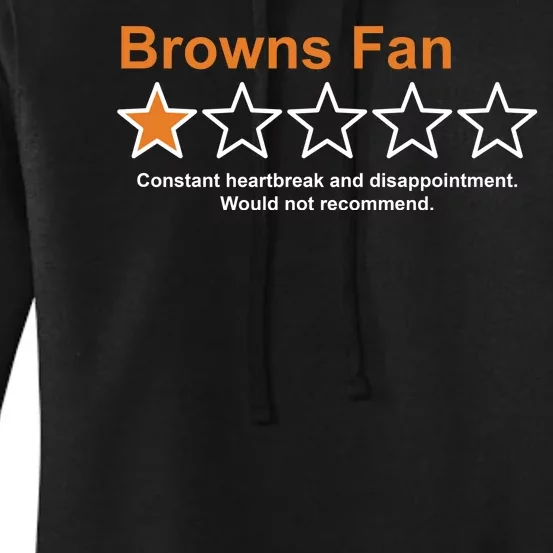 Browns Fan Would Not Recommend 1 Star Funny Women's Pullover Hoodie