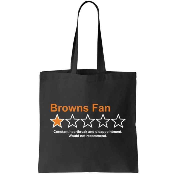 Browns Fan Would Not Recommend 1 Star Funny Tote Bag