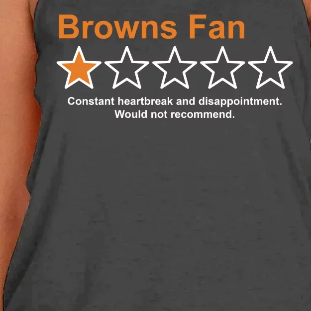 Browns Fan Would Not Recommend 1 Star Funny Women's Knotted Racerback Tank