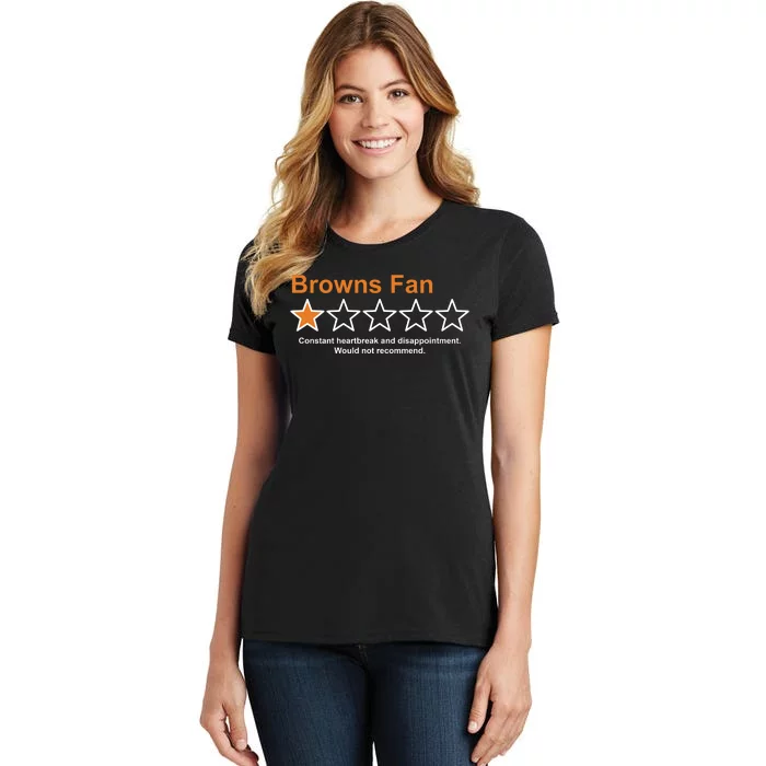 Browns Fan Would Not Recommend 1 Star Funny Women's T-Shirt