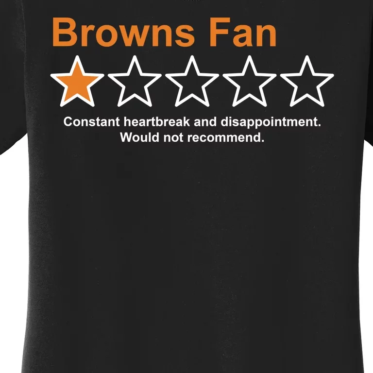 Browns Fan Would Not Recommend 1 Star Funny Women's T-Shirt