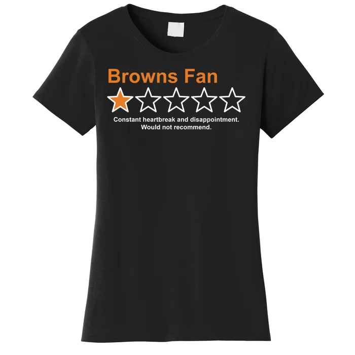 Browns Fan Would Not Recommend 1 Star Funny Women's T-Shirt