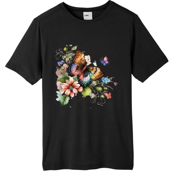 Butterfly Floral Watercolor ChromaSoft Performance T-Shirt