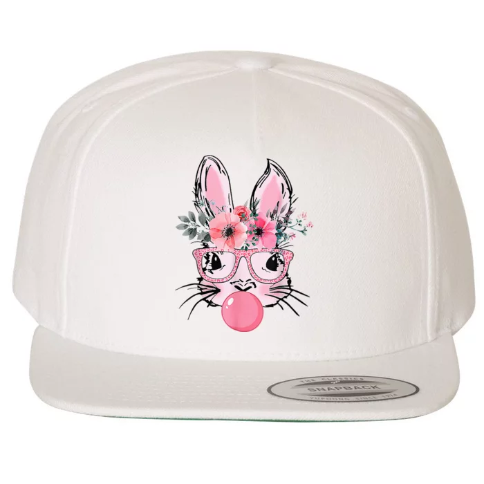 Bunny Face With Glasses Bubblegum Happy Easter Wool Snapback Cap