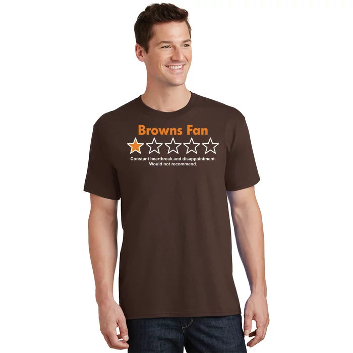 Browns Fan Would Not Recommend Disappointment Funny Football T-Shirt