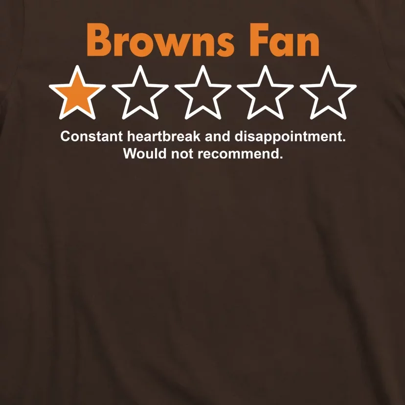 Browns Fan Would Not Recommend Disappointment Funny Football T-Shirt