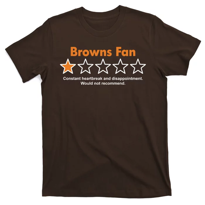 Browns Fan Would Not Recommend Disappointment Funny Football T-Shirt