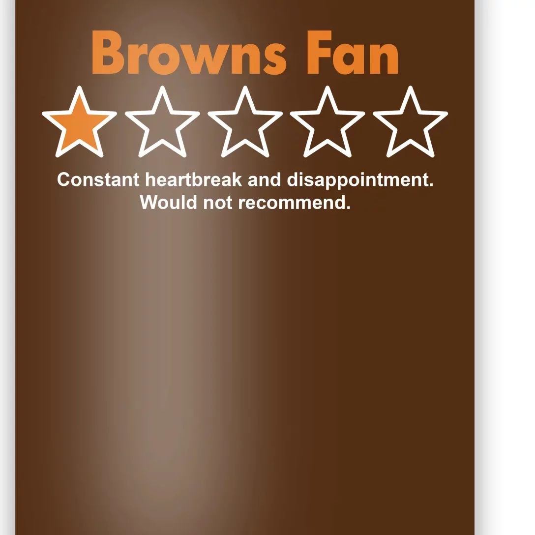 Browns Fan Would Not Recommend Disappointment Funny Football Poster