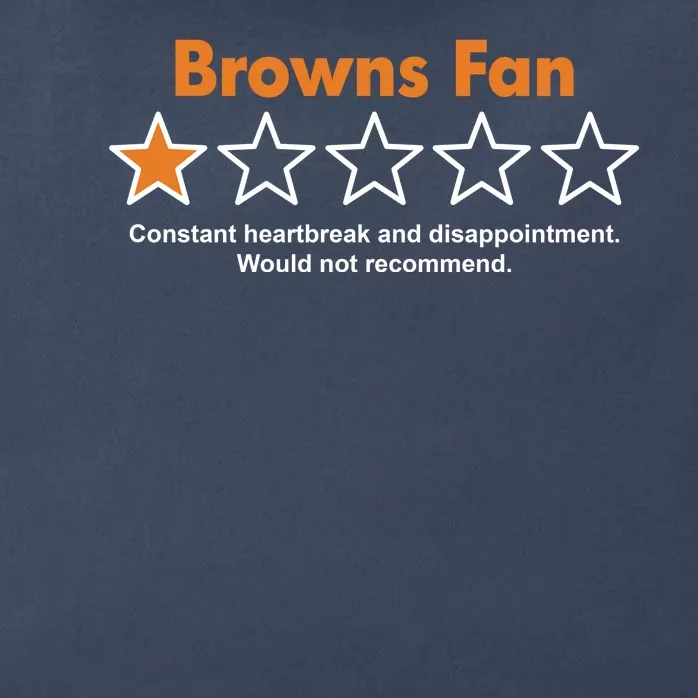 Browns Fan Would Not Recommend Disappointment Funny Football Zip Tote Bag