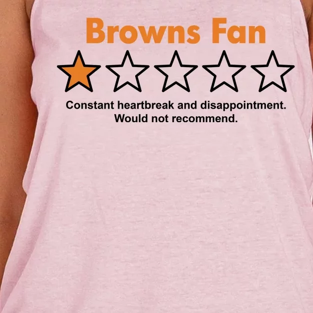 Browns Fan Would Not Recommend Disappointment Funny Football Women's Knotted Racerback Tank