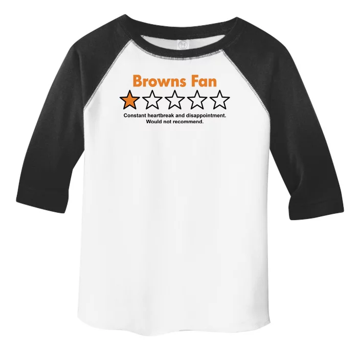 Browns Fan Would Not Recommend Disappointment Funny Football Toddler Fine Jersey T-Shirt