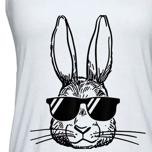 Bunny Face With Sunglasses For Boy  Kid Easter Day Ladies Essential Flowy Tank