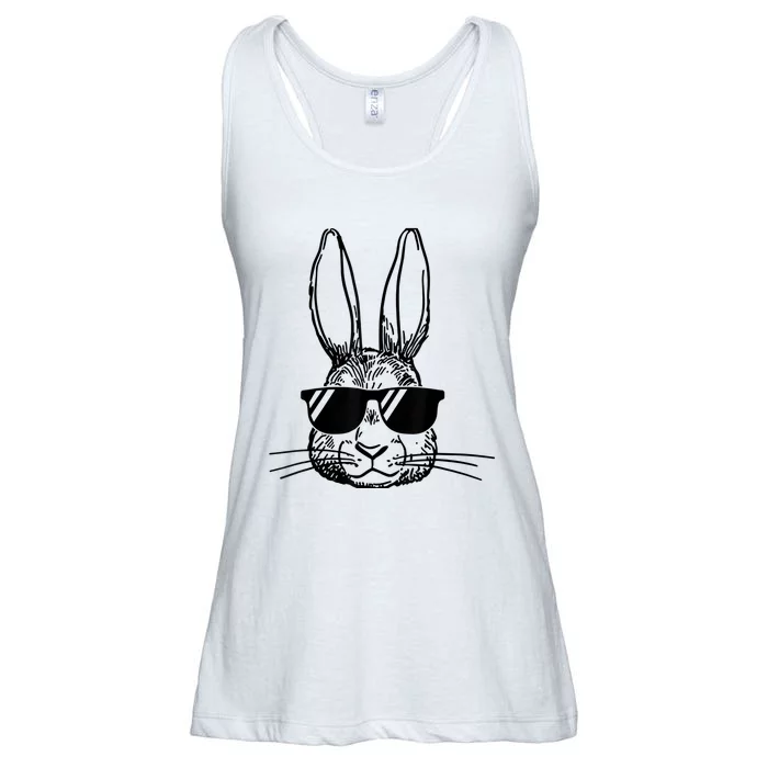 Bunny Face With Sunglasses For Boy  Kid Easter Day Ladies Essential Flowy Tank