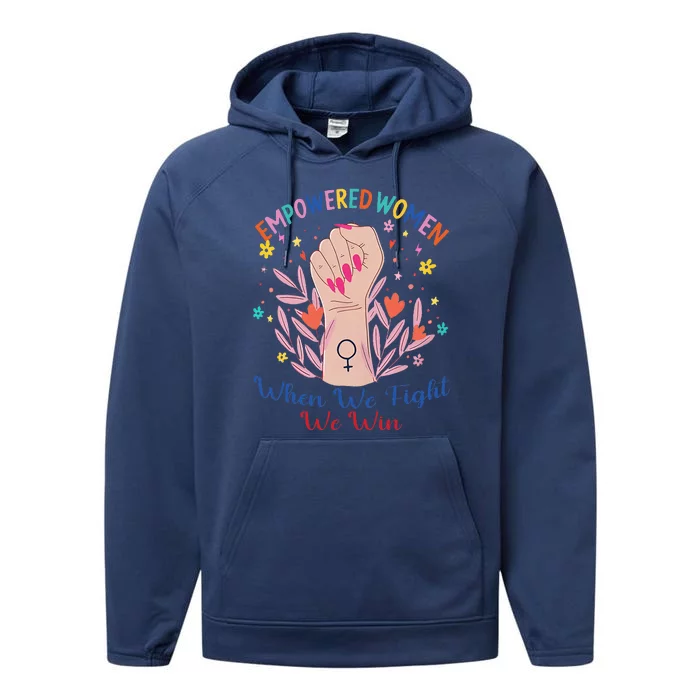 Boho Flower When We Fight We Win Kamala Supporter Performance Fleece Hoodie