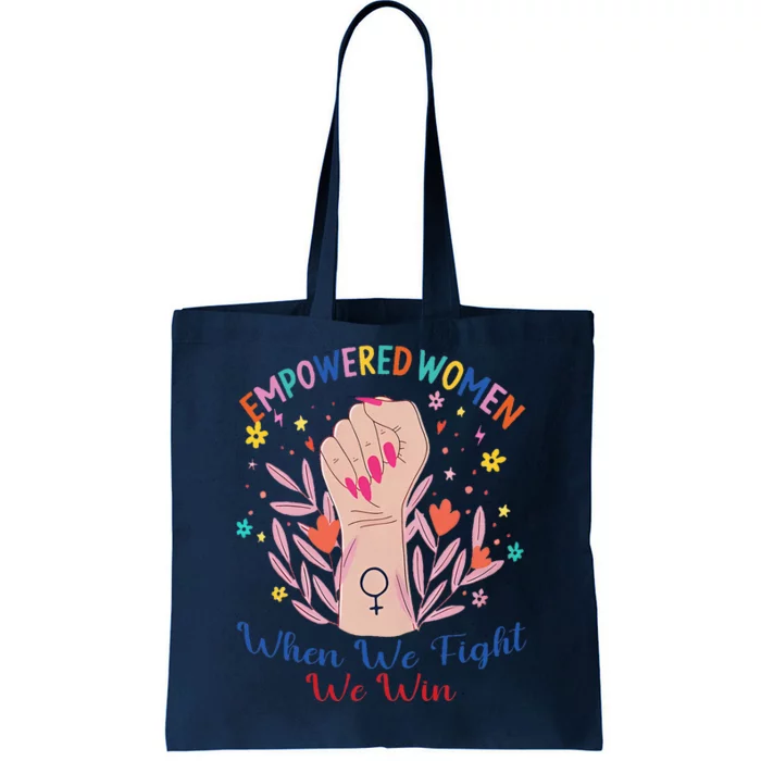 Boho Flower When We Fight We Win Kamala Supporter Tote Bag