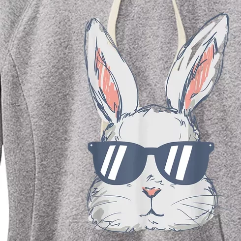 Bunny Face With Sunglasses For Boy  Kid Easter Day Women's Fleece Hoodie