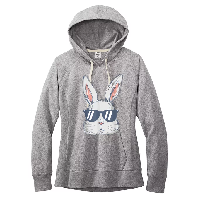 Bunny Face With Sunglasses For Boy  Kid Easter Day Women's Fleece Hoodie