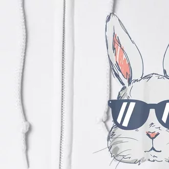 Bunny Face With Sunglasses For Boy  Kid Easter Day Full Zip Hoodie