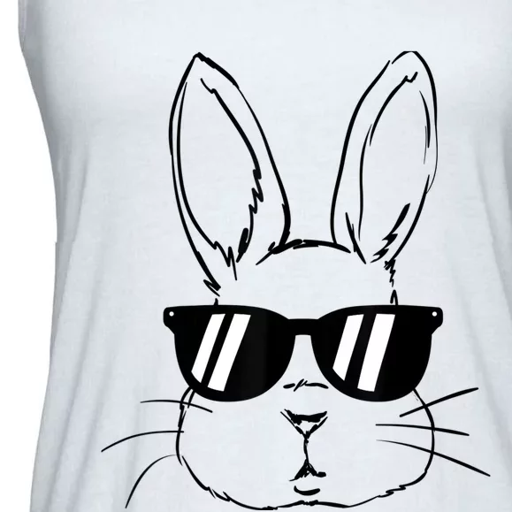 Bunny Face With Sunglasses For Boy Kid  Easter Day Ladies Essential Flowy Tank