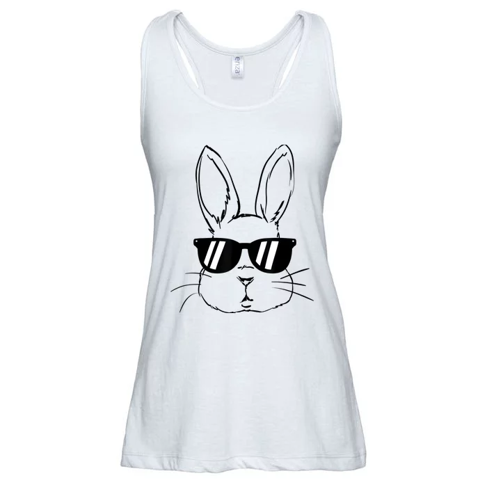 Bunny Face With Sunglasses For Boy Kid  Easter Day Ladies Essential Flowy Tank